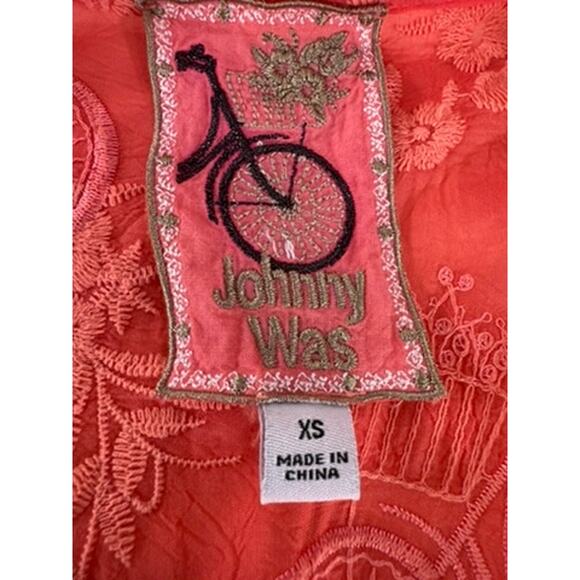 "Johhny Was" Serene Ryder Blouse, Passion Fruit ,SZ S ,Embroidered, Whimsy, Boho - Picture 10 of 13
